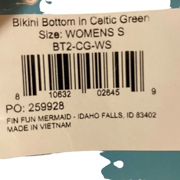 Mermaid Swimsuit Bikini, Womens S Celtic Green,New Bottoms, Excellent Cond Top - Picture 11 of 11